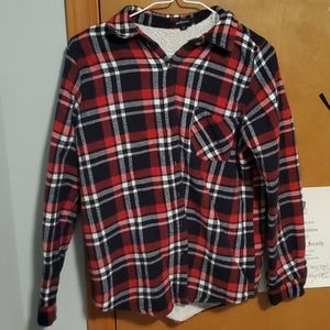 Button down lined flannel